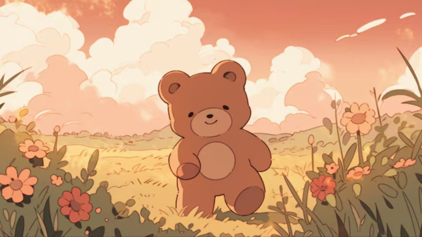 Cute Bear in the Meadow